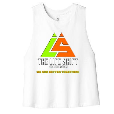 The Life Shift Church Church Logo Design 2 Women's Racerback Cropped Tank