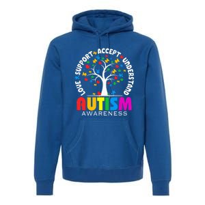 Tree Love Support Accept Autism Awareness Premium Hoodie