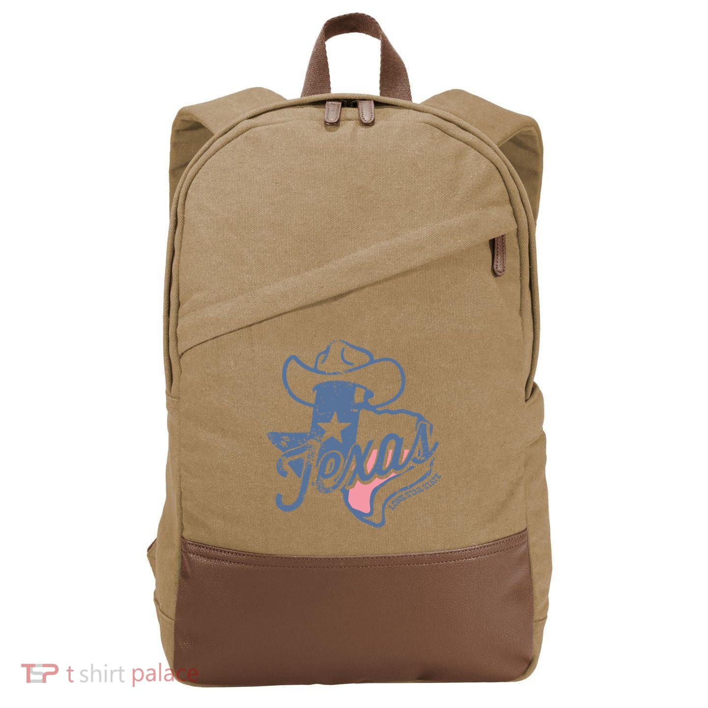 Texas Lone Star State Cotton Canvas Backpack