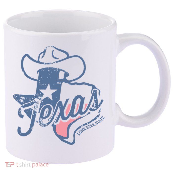 Texas Lone Star State 11oz C Handle Ceramic Mug