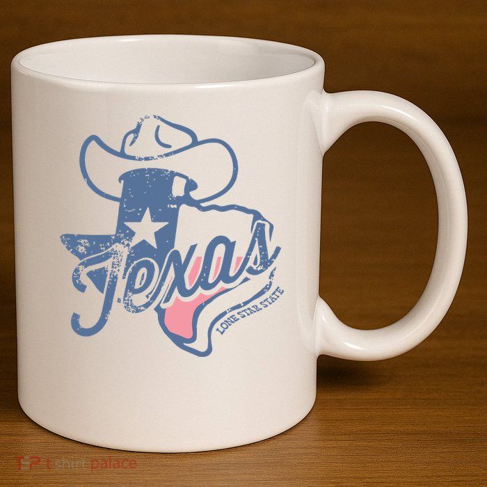 Texas Lone Star State 11oz C Handle Ceramic Mug