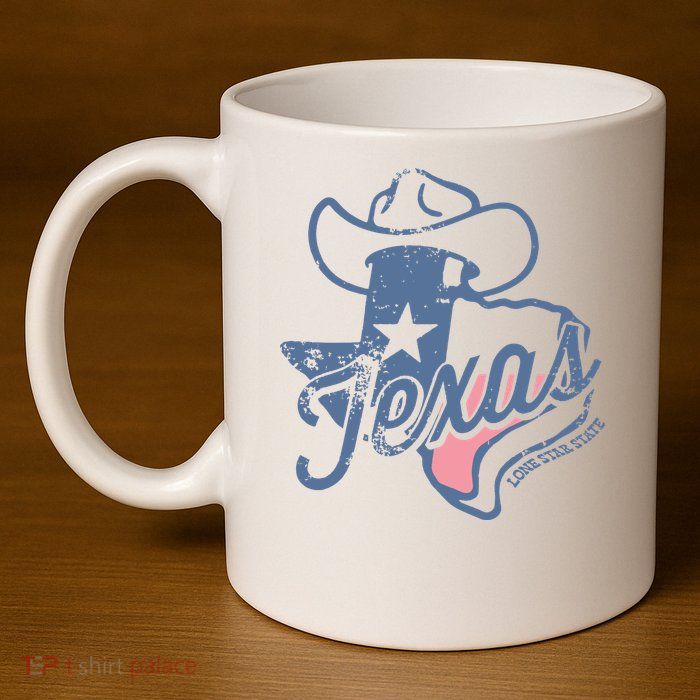 Texas Lone Star State 11oz C Handle Ceramic Mug