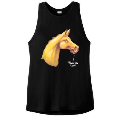 The Late Show Horse Whats The Rush Ladies PosiCharge Tri-Blend Wicking Tank