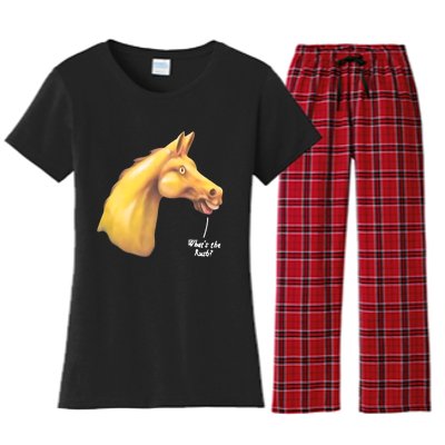 The Late Show Horse Whats The Rush Women's Flannel Pajama Set