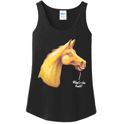 The Late Show Horse Whats The Rush Ladies Essential Tank