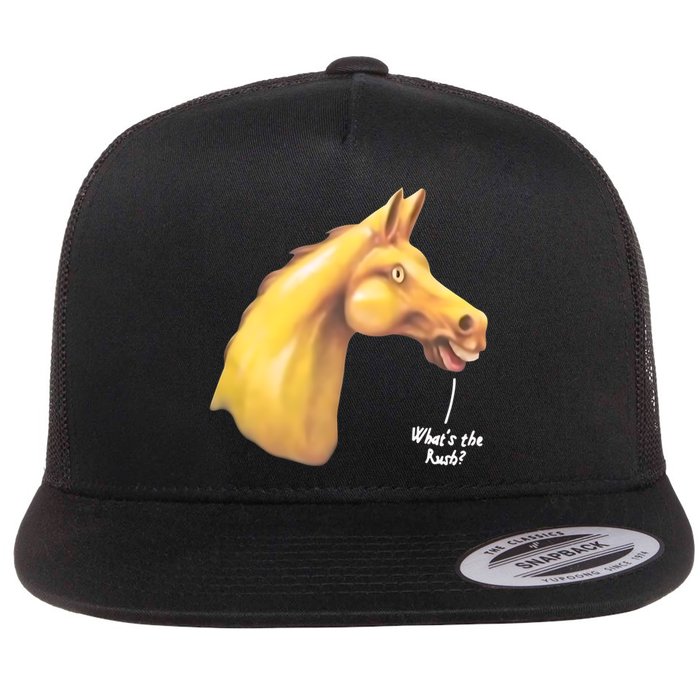 The Late Show Horse Whats The Rush Flat Bill Trucker Hat