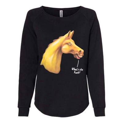 The Late Show Horse Whats The Rush Womens California Wash Sweatshirt