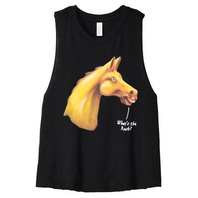 The Late Show Horse Whats The Rush Women's Racerback Cropped Tank