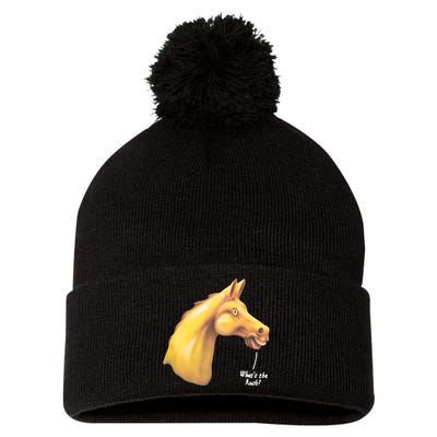 The Late Show Horse Whats The Rush Pom Pom 12in Knit Beanie