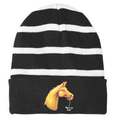 The Late Show Horse Whats The Rush Striped Beanie with Solid Band