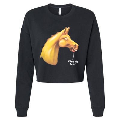 The Late Show Horse Whats The Rush Cropped Pullover Crew