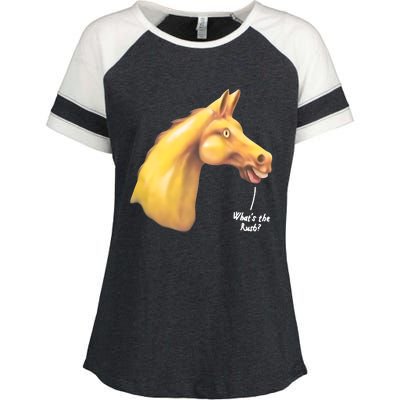 The Late Show Horse Whats The Rush Enza Ladies Jersey Colorblock Tee