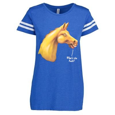 The Late Show Horse Whats The Rush Enza Ladies Jersey Football T-Shirt