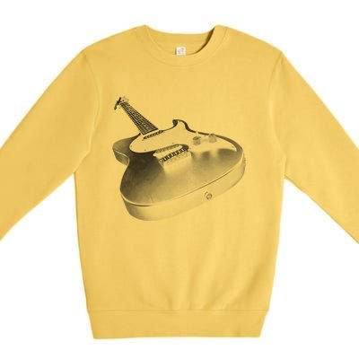 Trendy Loaded Six String Faded Electric Guitar Graphic Meaningful Gift Premium Crewneck Sweatshirt