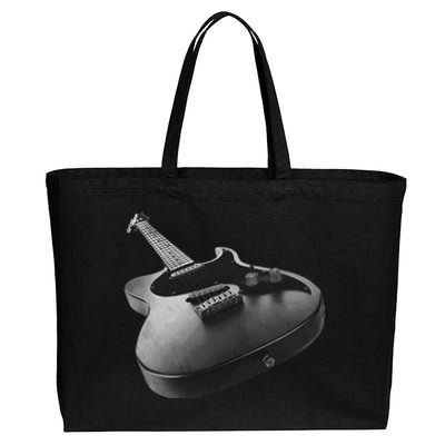 Trendy Loaded Six String Faded Electric Guitar Graphic Meaningful Gift Cotton Canvas Jumbo Tote