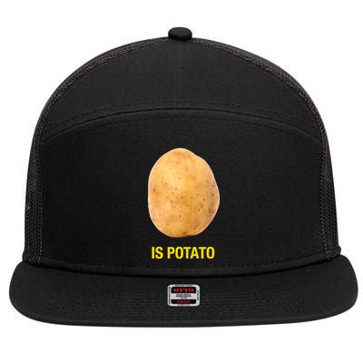 Is Potato Funny 7 Panel Mesh Trucker Snapback Hat
