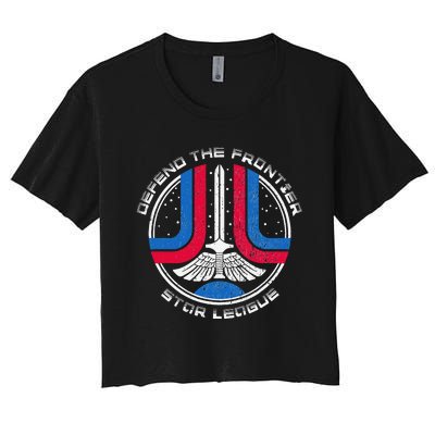 The Last Starfighter Star League Distressed Women's Crop Top Tee