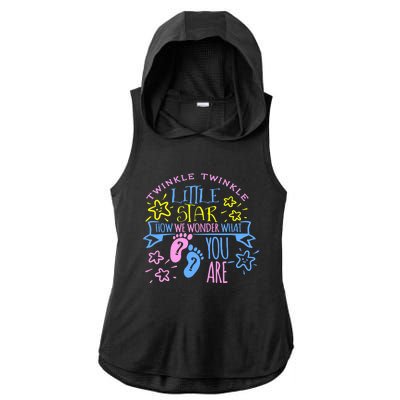 Twinkle Little Star How We Wonder What You Are Gender Reveal Gift Ladies PosiCharge Tri-Blend Wicking Draft Hoodie Tank