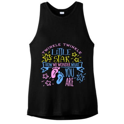 Twinkle Little Star How We Wonder What You Are Gender Reveal Gift Ladies PosiCharge Tri-Blend Wicking Tank