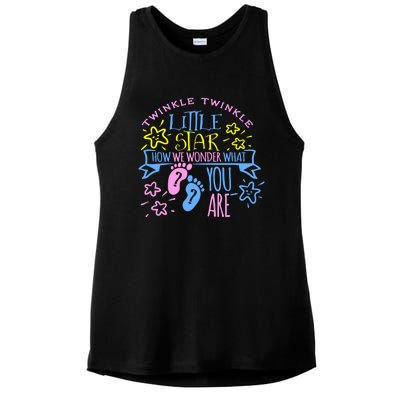 Twinkle Little Star How We Wonder What You Are Gender Reveal Gift Ladies PosiCharge Tri-Blend Wicking Tank