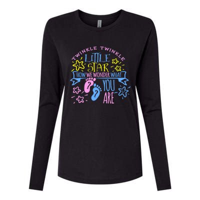 Twinkle Little Star How We Wonder What You Are Gender Reveal Gift Womens Cotton Relaxed Long Sleeve T-Shirt