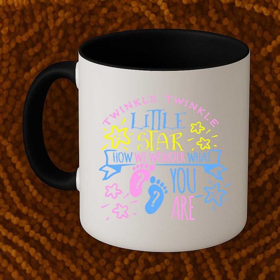 Twinkle Little Star How We Wonder What You Are Gender Reveal Gift Mug