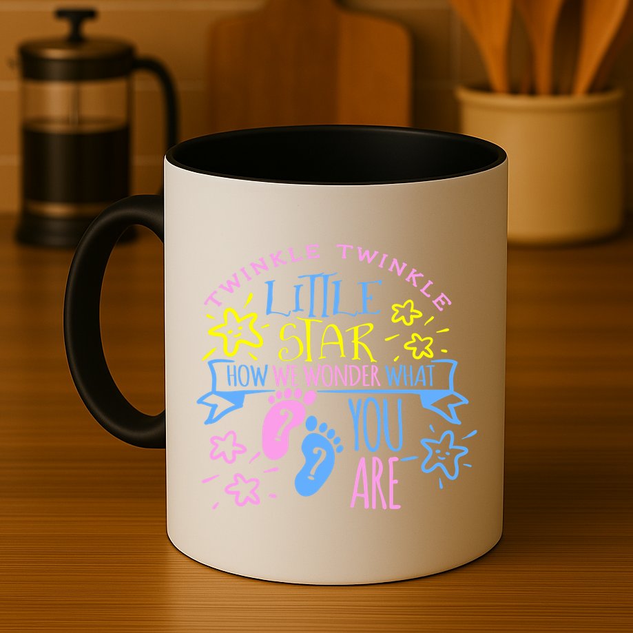 Twinkle Little Star How We Wonder What You Are Gender Reveal Gift Mug