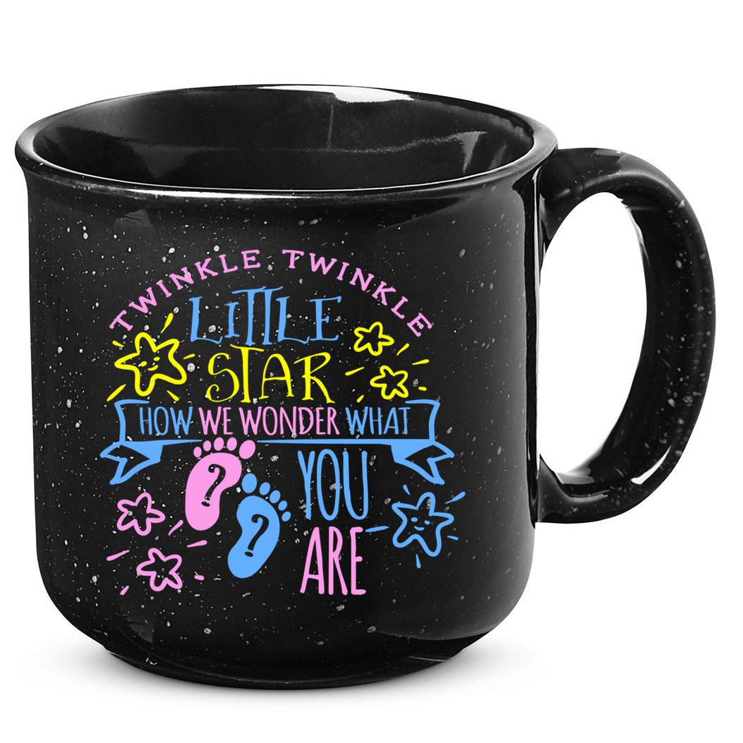 Twinkle Little Star How We Wonder What You Are Gender Reveal Gift 15oz Campfire Ceramic Mug