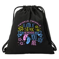 Twinkle Little Star How We Wonder What You Are Gender Reveal Gift Drawstring Bag