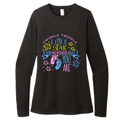 Twinkle Little Star How We Wonder What You Are Gender Reveal Gift Womens CVC Long Sleeve Shirt