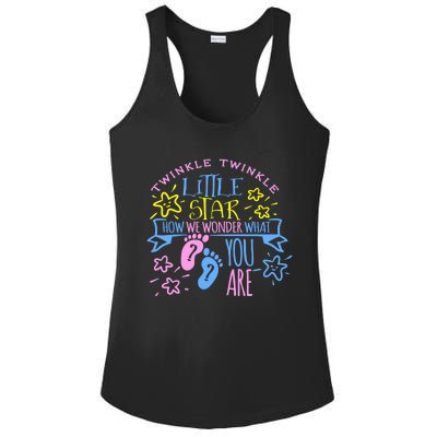 Twinkle Little Star How We Wonder What You Are Gender Reveal Gift Ladies PosiCharge Competitor Racerback Tank