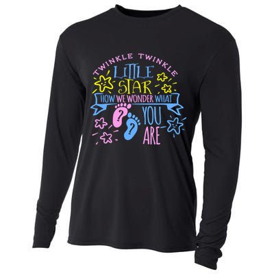 Twinkle Little Star How We Wonder What You Are Gender Reveal Gift Cooling Performance Long Sleeve Crew