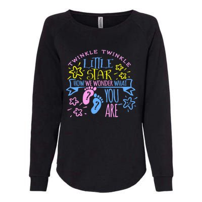 Twinkle Little Star How We Wonder What You Are Gender Reveal Gift Womens California Wash Sweatshirt