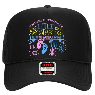 Twinkle Little Star How We Wonder What You Are Gender Reveal Gift Trucker Hat