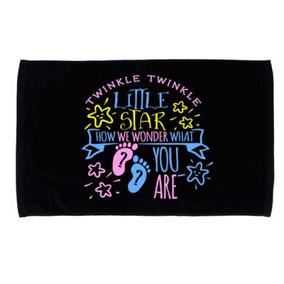 Twinkle Little Star How We Wonder What You Are Gender Reveal Gift Microfiber Hand Towel