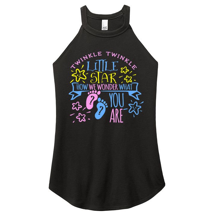 Twinkle Little Star How We Wonder What You Are Gender Reveal Gift Women's Perfect Tri Rocker Tank