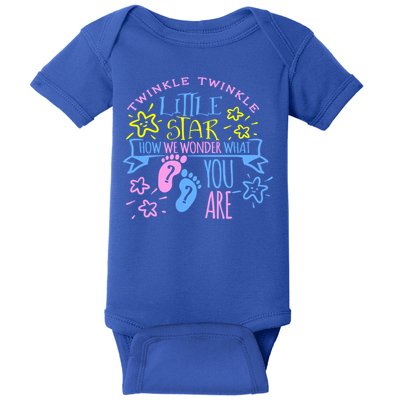 Twinkle Little Star How We Wonder What You Are Gender Reveal Gift Baby Bodysuit