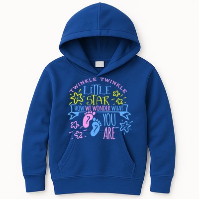 Twinkle Little Star How We Wonder What You Are Gender Reveal Gift Kids Hoodie