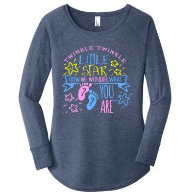 Twinkle Little Star How We Wonder What You Are Gender Reveal Gift Women's Perfect Tri Tunic Long Sleeve Shirt