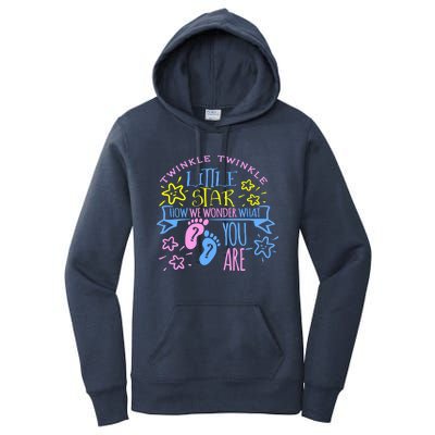 Twinkle Little Star How We Wonder What You Are Gender Reveal Gift Women's Pullover Hoodie