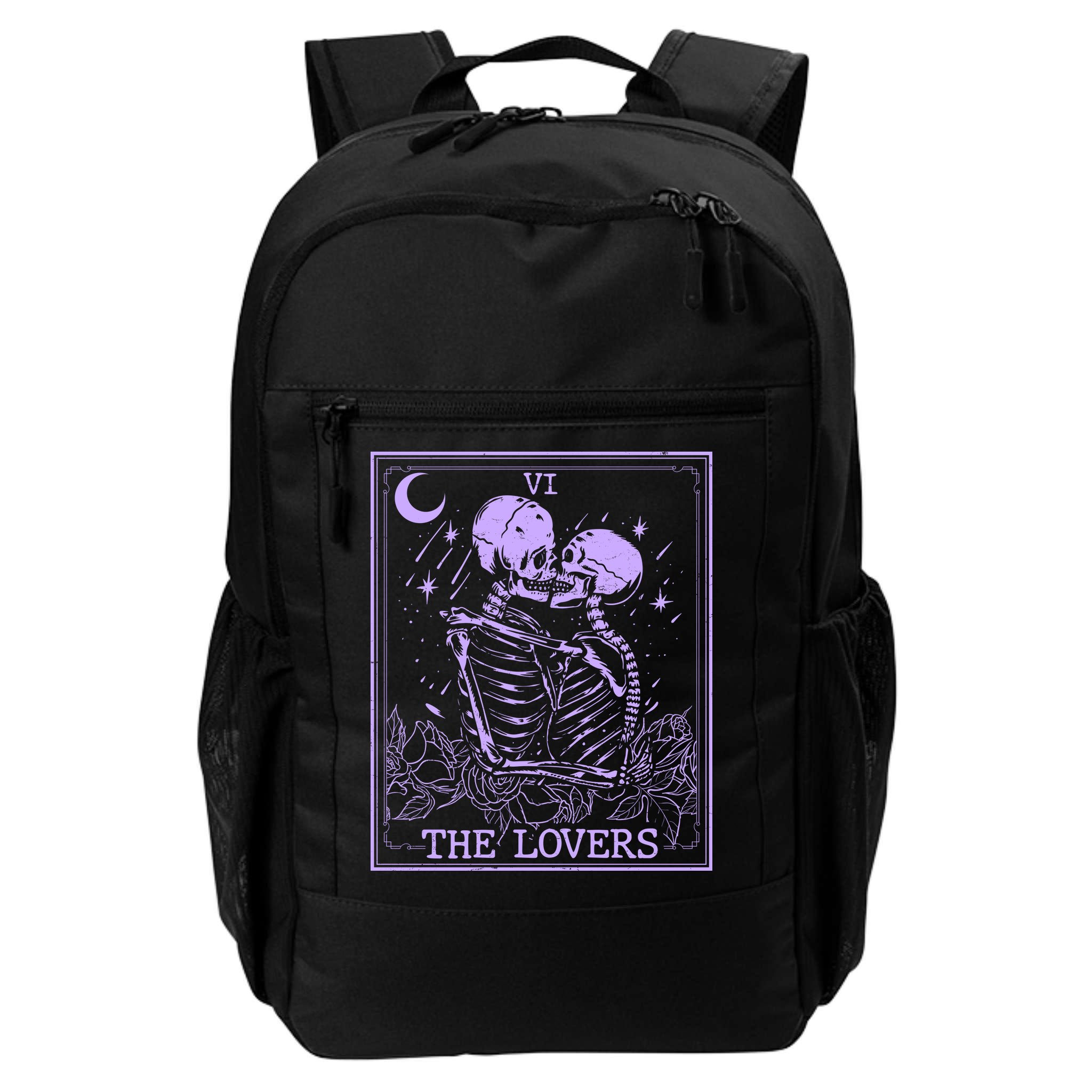 The Lovers Skeleton Tarot Card VI Vintage Halloween Backpack