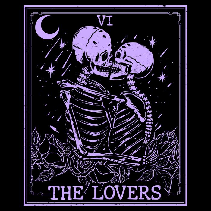 The Lovers Skeleton Tarot Card VI Vintage Halloween Backpack