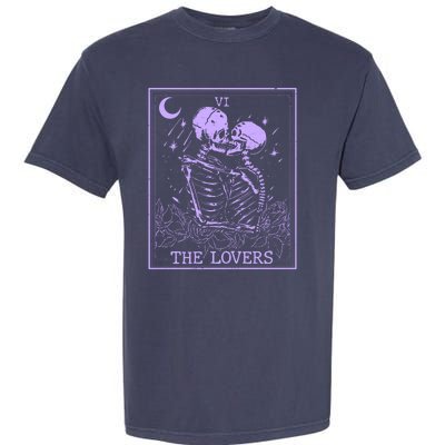 The Lovers Skeleton Tarot Card VI Vintage Halloween Garment-Dyed Heavyweight T-Shirt