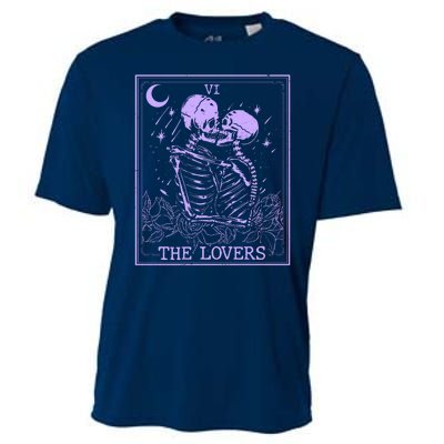 The Lovers Skeleton Tarot Card VI Vintage Halloween Cooling Performance Crew T-Shirt