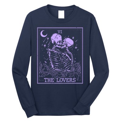 The Lovers Skeleton Tarot Card VI Vintage Halloween Long Sleeve Shirt