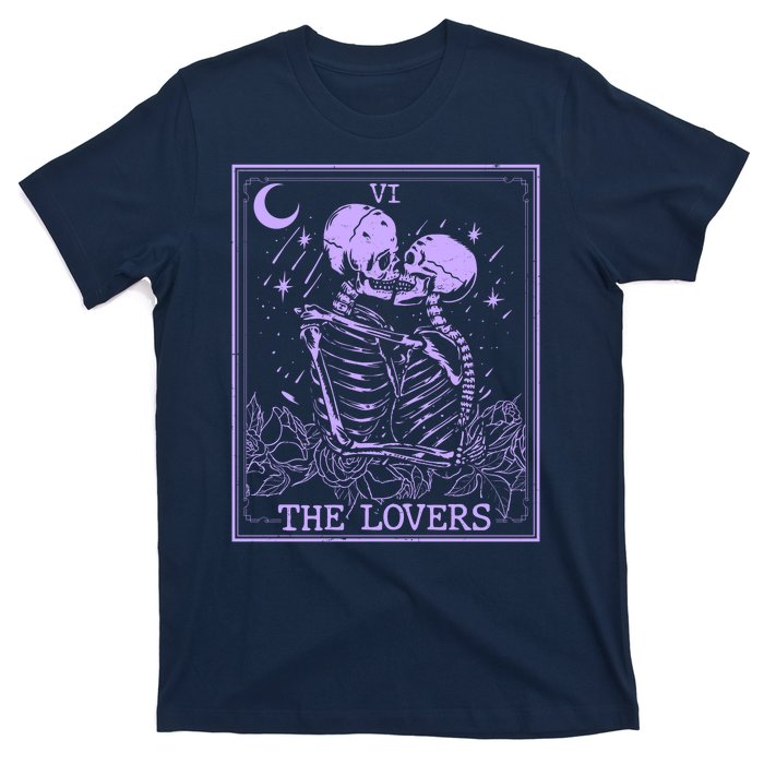 The Lovers Skeleton Tarot Card VI Vintage Halloween T-Shirt