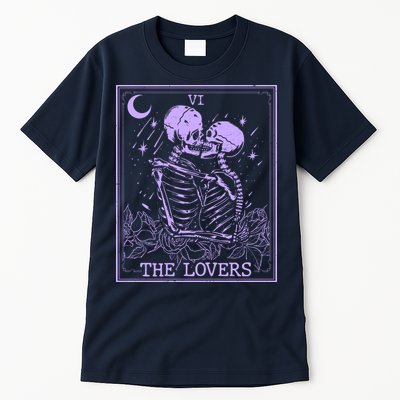 The Lovers Skeleton Tarot Card VI Vintage Halloween Tall T-Shirt