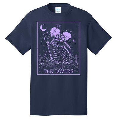 The Lovers Skeleton Tarot Card VI Vintage Halloween Tall T-Shirt