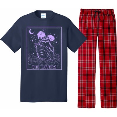 The Lovers Skeleton Tarot Card VI Vintage Halloween Pajama Set