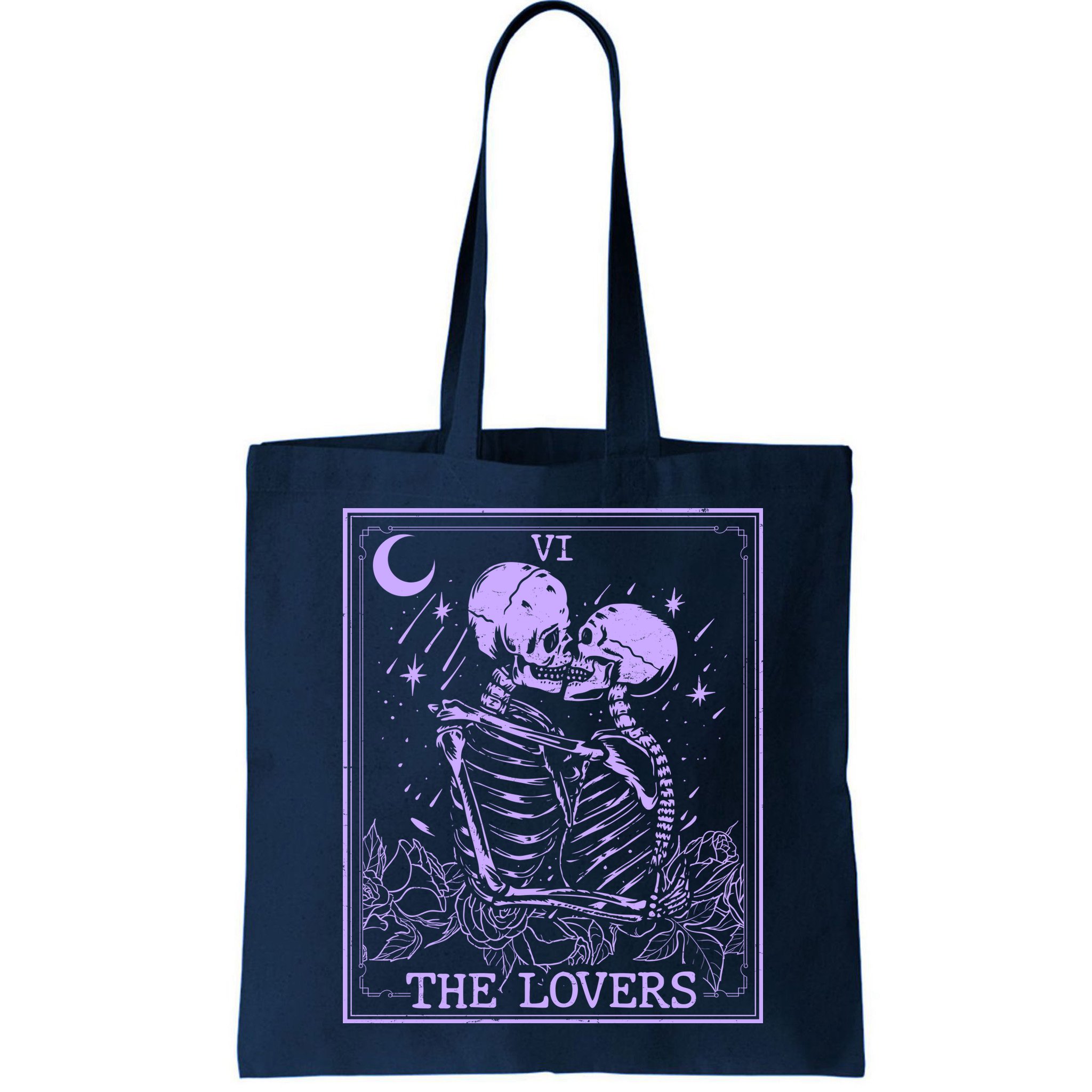 The Lovers Skeleton Tarot Card VI Vintage Halloween Bag